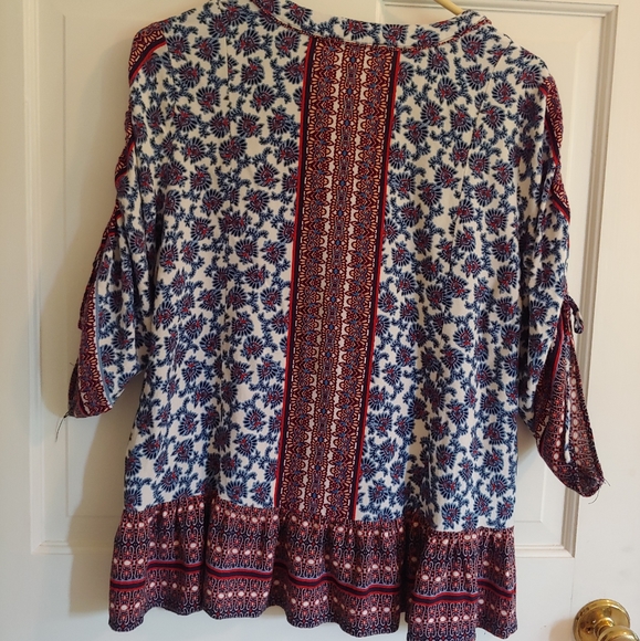 Democracy blouse, Americana colors, boho feel, LG - Picture 2 of 4